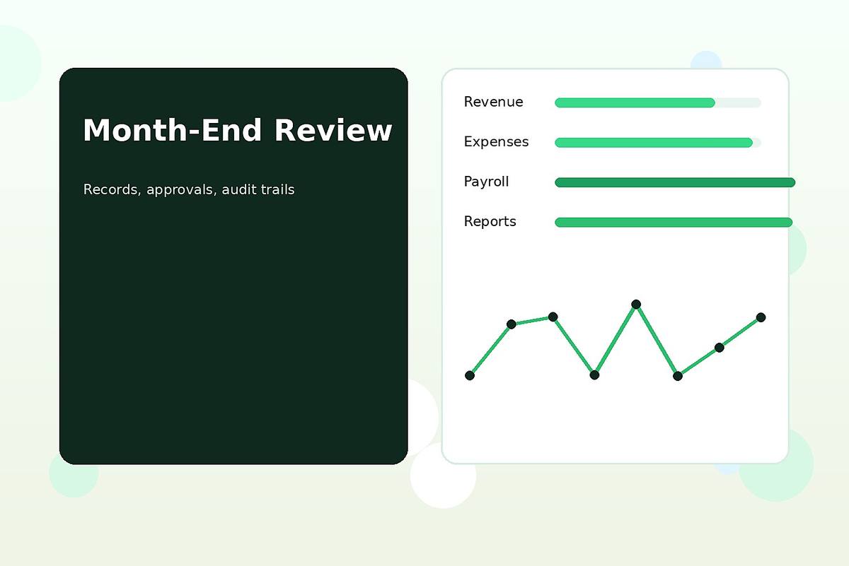 Cloud accounting and business management dashboard overview